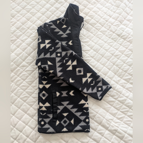 Old Navy Fleece Men's Large Cozy Sherpa Half Zip Mock-Neck Sweatshirt Aztec - Picture 9 of 16